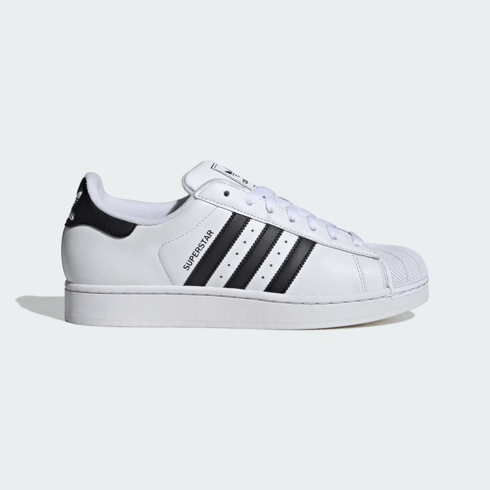 black and white adidas superstar