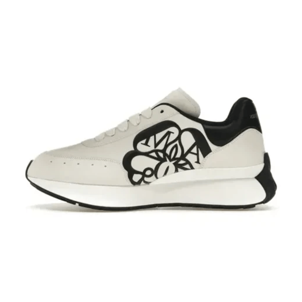 Alexander McQueen Sprint Runner Logo Print White Black