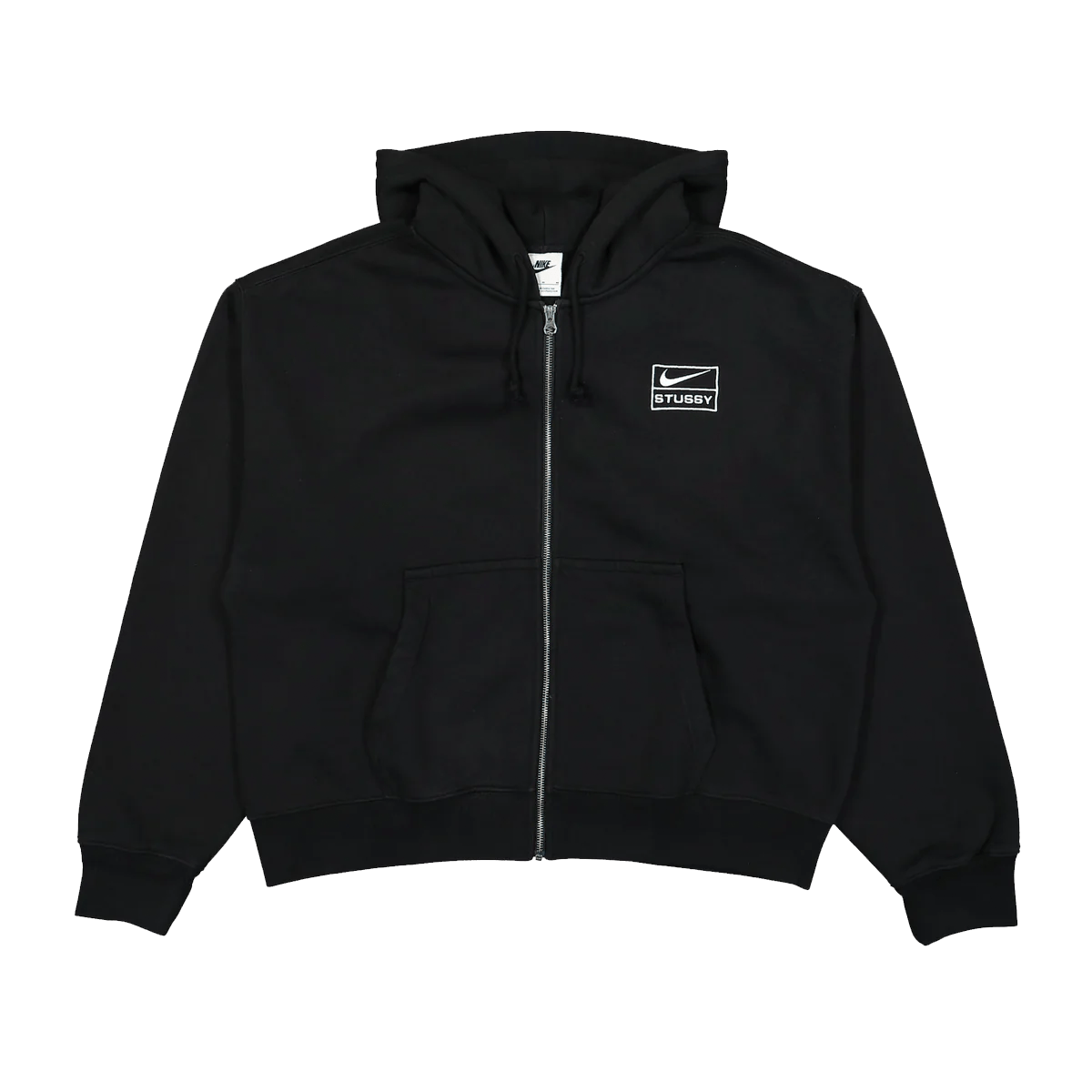 Stüssy x Nike Zip Fleece Hoodie 'Black' FJ9175-010