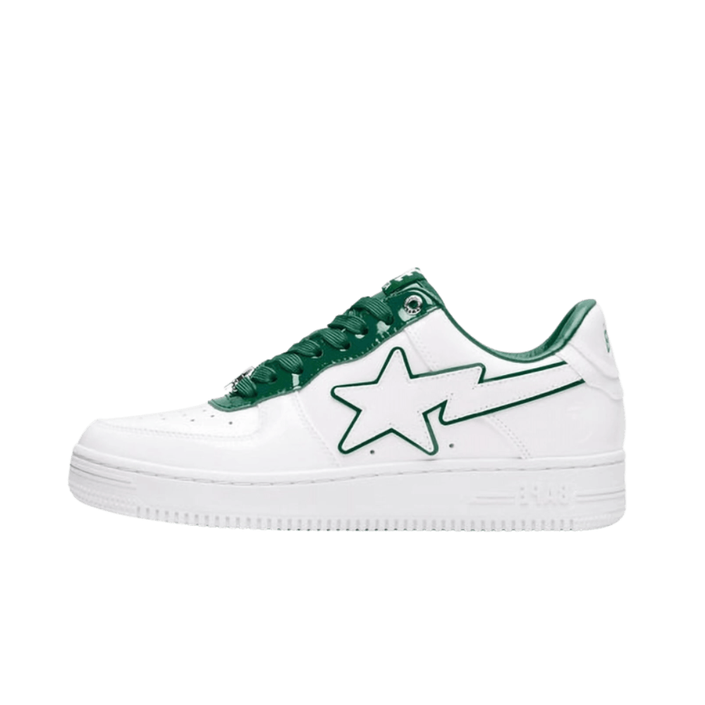 A Bathing Ape Bape Sta Patent Leather White Green 1J30-191-017/1J30-291-017