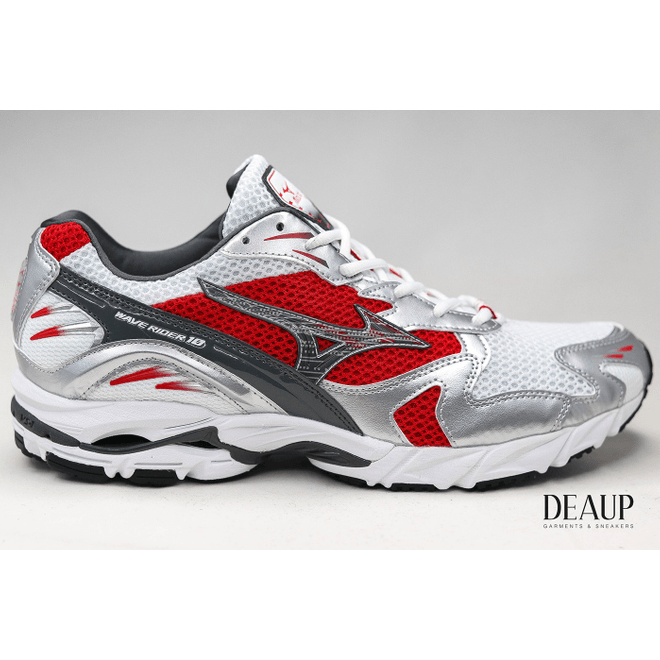 Mizuno Wave Rider 10 'White / Silver / Chinese Red' D1GA2104
