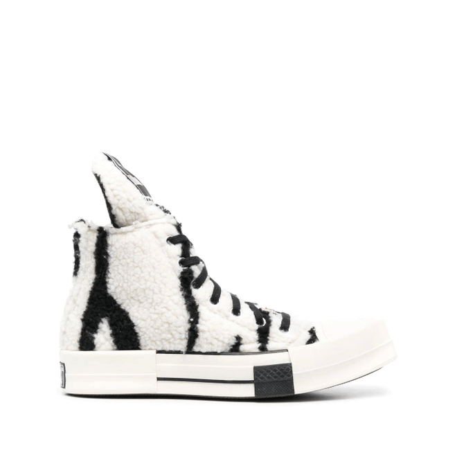 Converse DRKSTAR Chuck Taylor All-Star 70 Hi Rick Owens DRKSHDW Sherpa Zebra Print White Black DC02BX943 A03R0