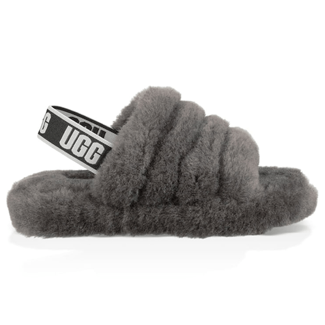 UGG Fluff Yeah Slide Charcoal (Kids) 1098494K-CHRC