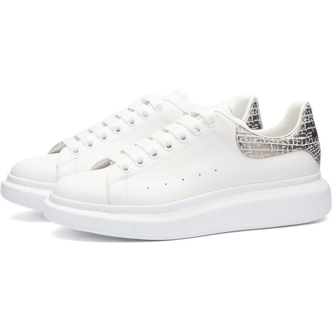 Alexander McQueen Oversized White Silver Croc 777220WIE9I9071