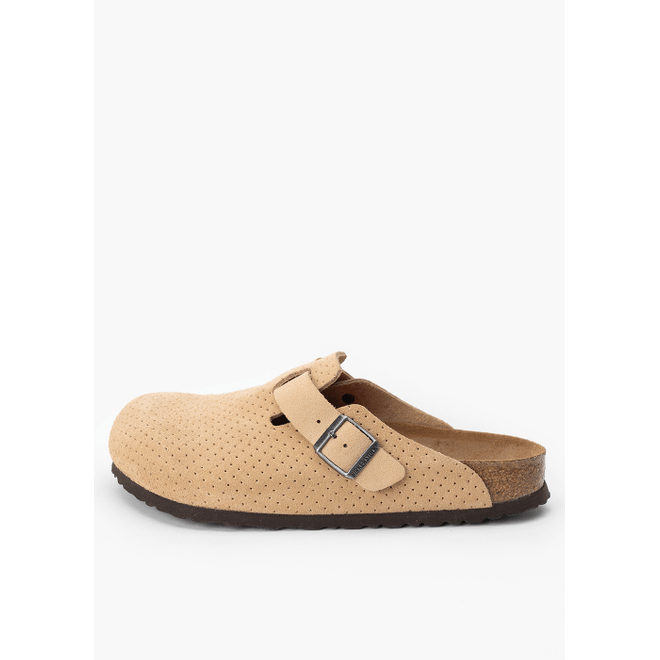 Herren Pantoletten BIRKENSTOCK BOSTON LEVE DOTTED NEW BEIGE 1026948