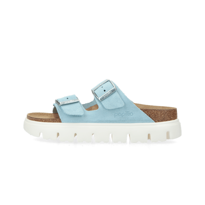 Birkenstock Arizona Platform Suede Leather mineral blue 1026883