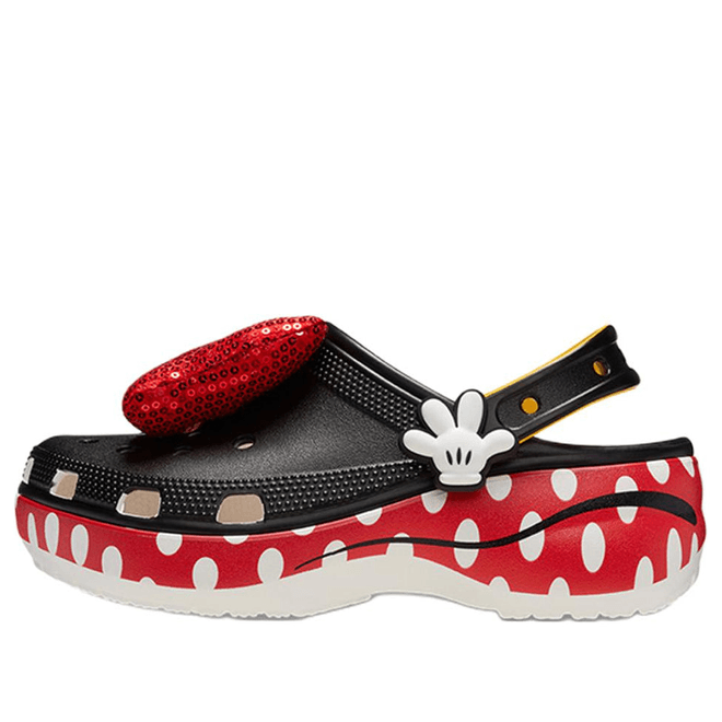  Crocs x Minnie Mouse Classic Platform Clogs 'Black Red White' 209896-100