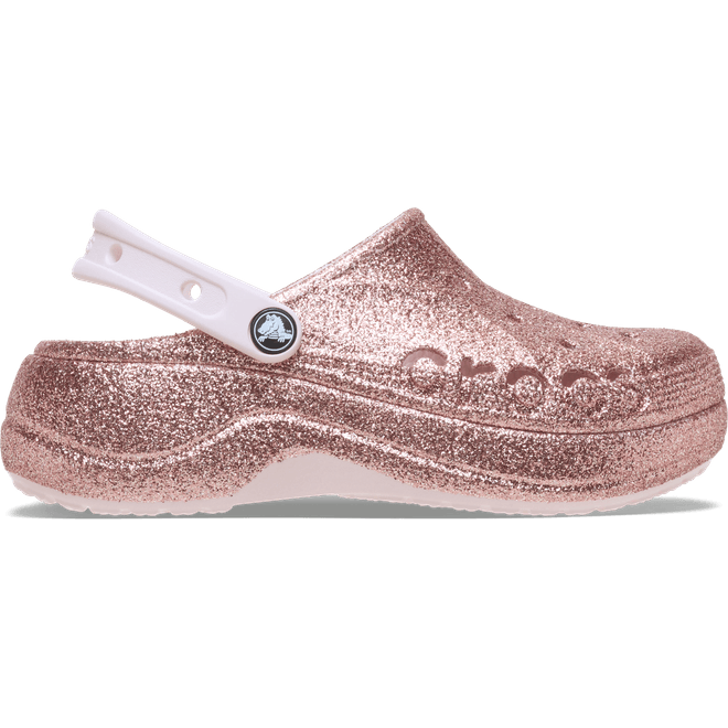 Crocs Women Baya Platform Glitter Clogs Barely Pink  208459-6PI