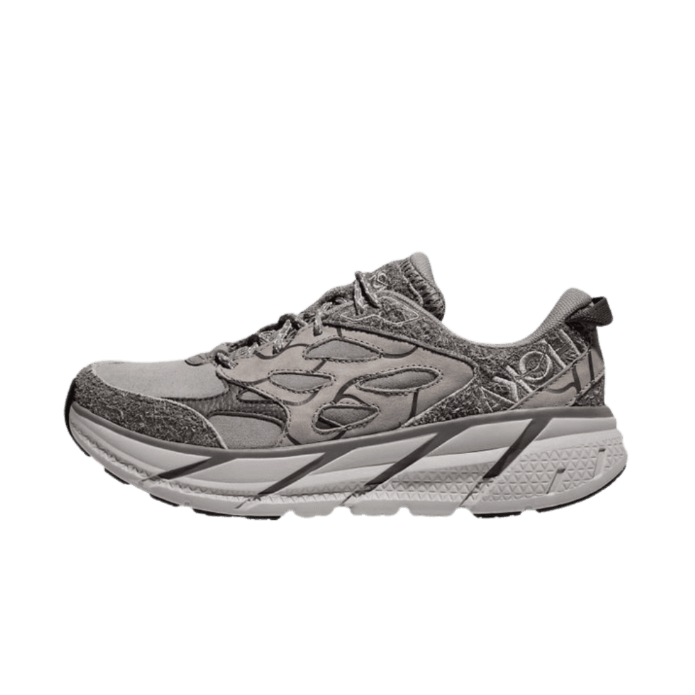HOKA Elite Terrain System Clifton L Suede  Galactic Grey