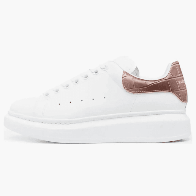 Alexander Mcqueen Oversized White Burnt Pink Croc (women's)