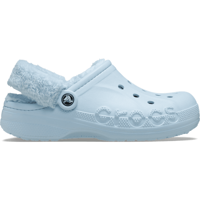 Crocs Baya Lined Fuzz-Strap Clogs Mineral Blue 