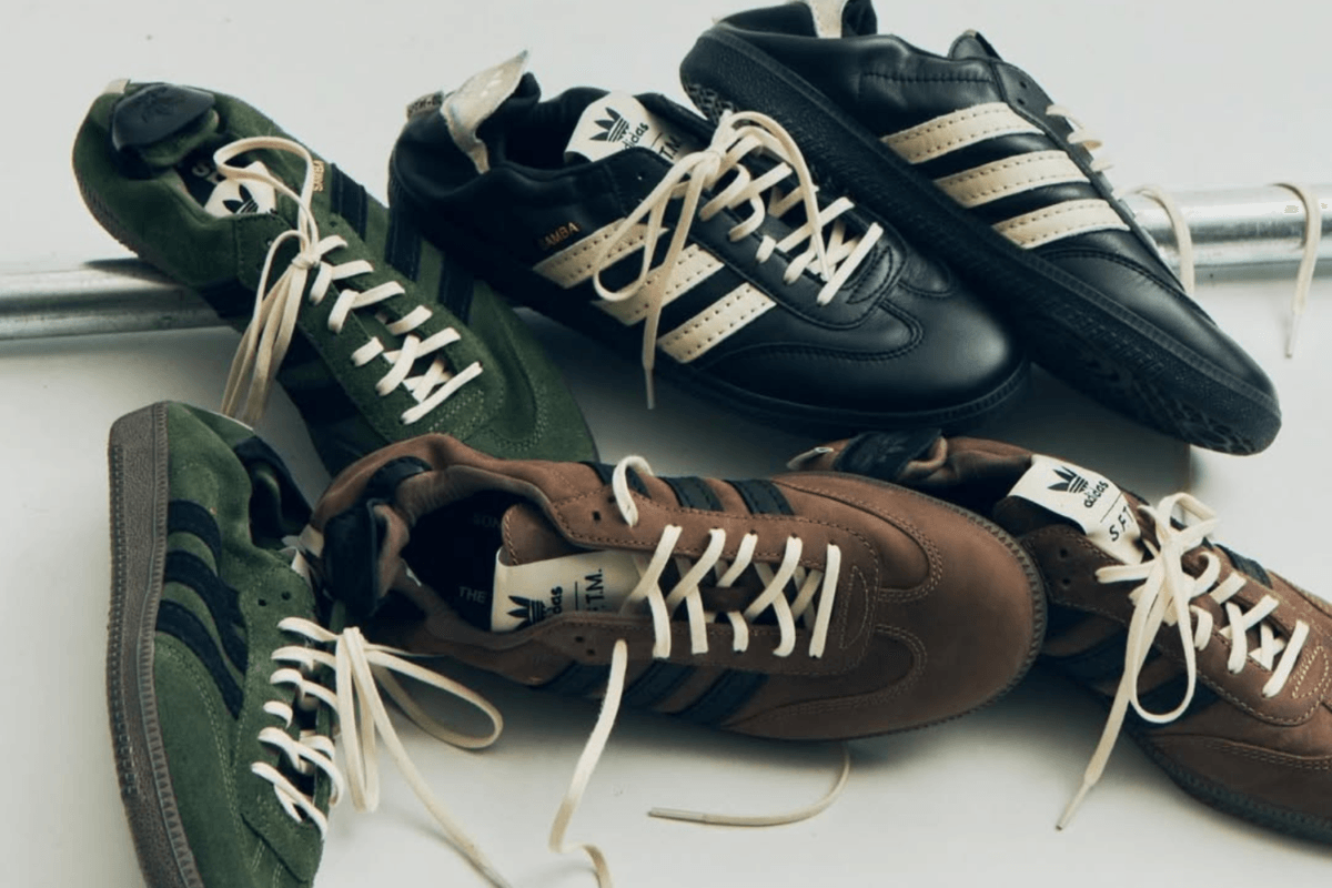 Song for the Mute teaset de adidas Samba OG SFTM-010 tijdens PFW