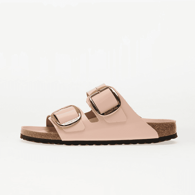 Birkenstock Arizona Big Buckle Natural Leather Patent High-Shine Light Rose